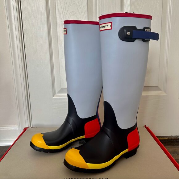 NEW Hunter Women's Size 8 Original Tall Inside Out Rain Boots Color Block - Picture 1 of 16